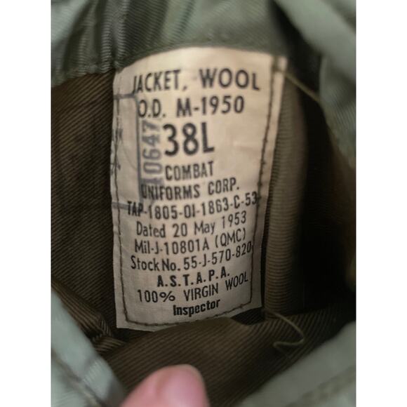 1950s Vintage 38L military jacket wool brown Combat Uniforms Corp. patch 2 - Picture 12 of 12